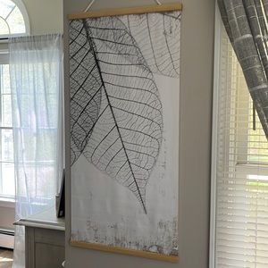 Black and white leaf wall decor. 18’’ by 37’’